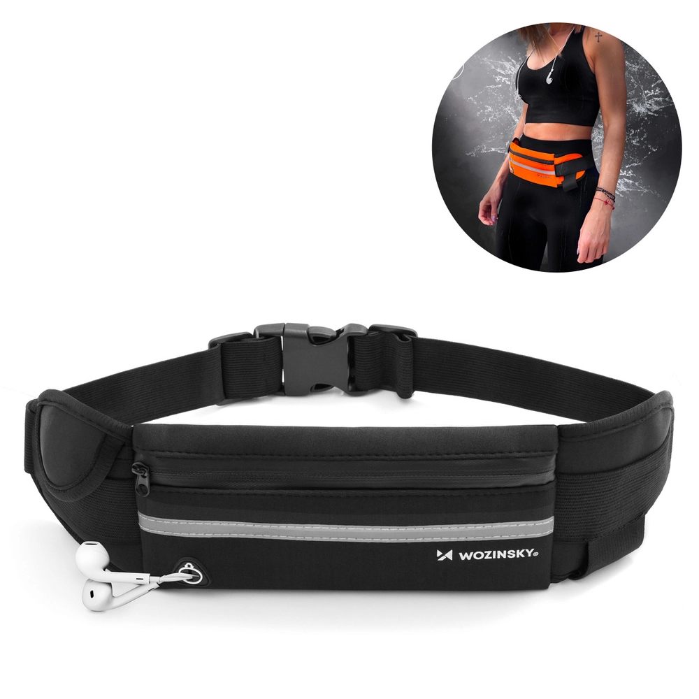 Wozinsky expandable running belt black (WRBBK1)