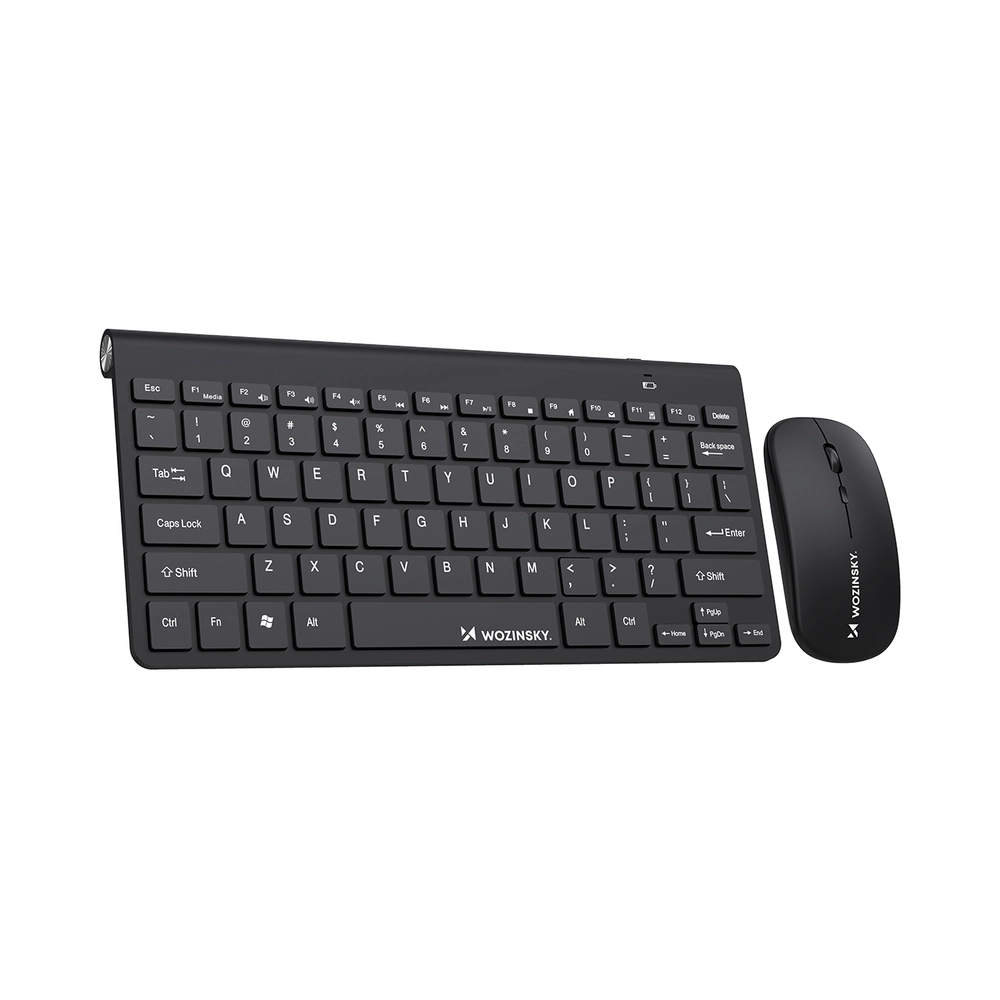Wozinsky bezvadu tastatūra + kompaktās peles komplekts - melns