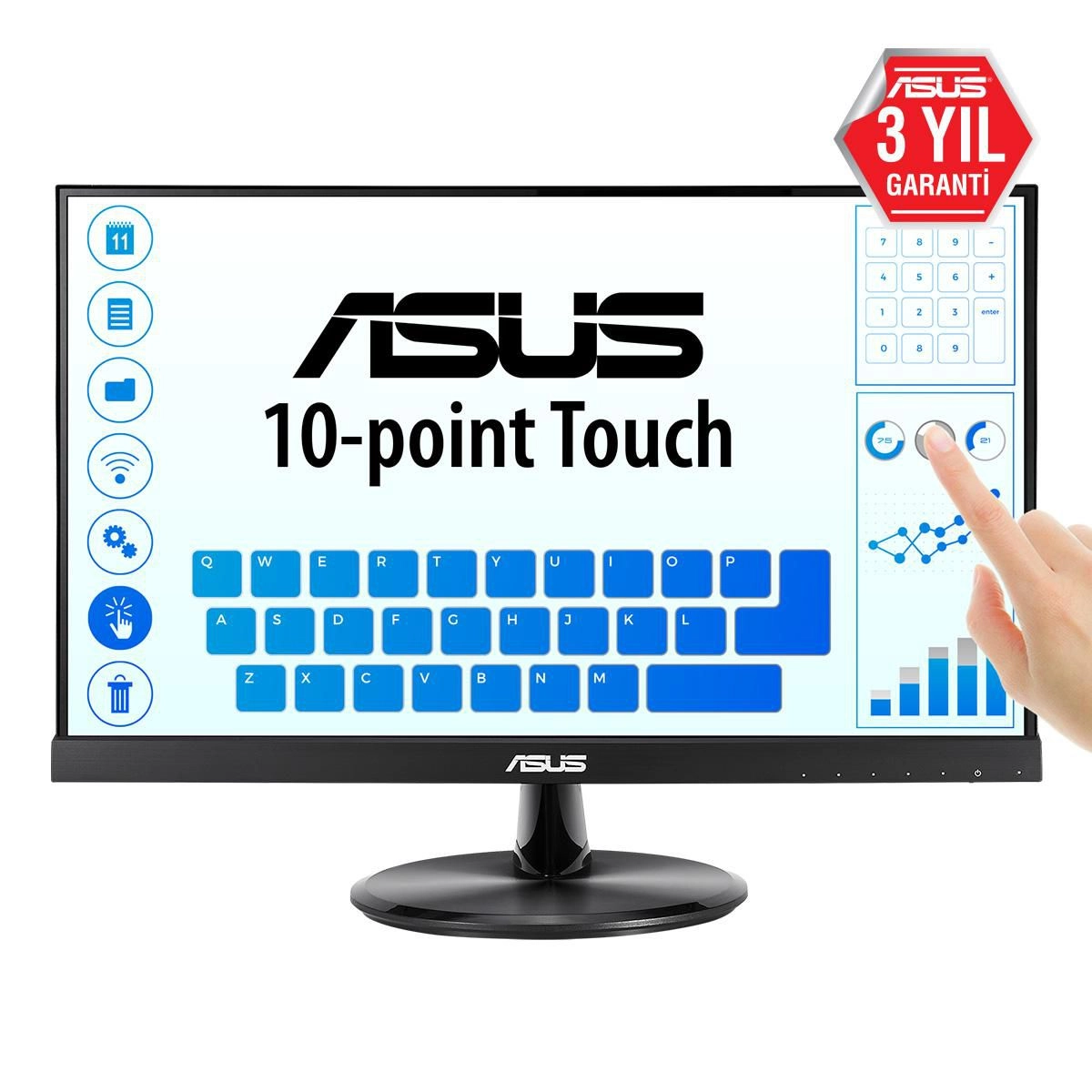 ASUS VT229H monitori 54,6 cm (21.5") 1920 x 1080 pikseļi Full HD LED Skārienjūtīgais ekrāns Melns