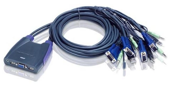 KVM Cable Switch 4-Port USB VGA