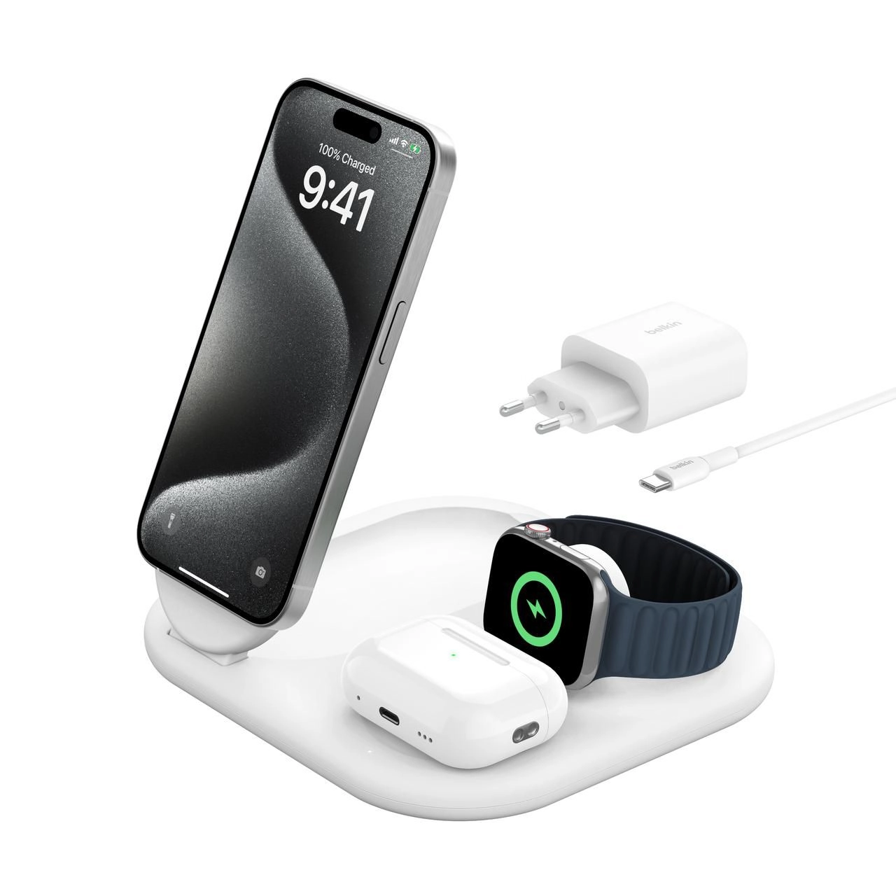 Belkin BoostCharge Headphones Smartphone Smartwatch White