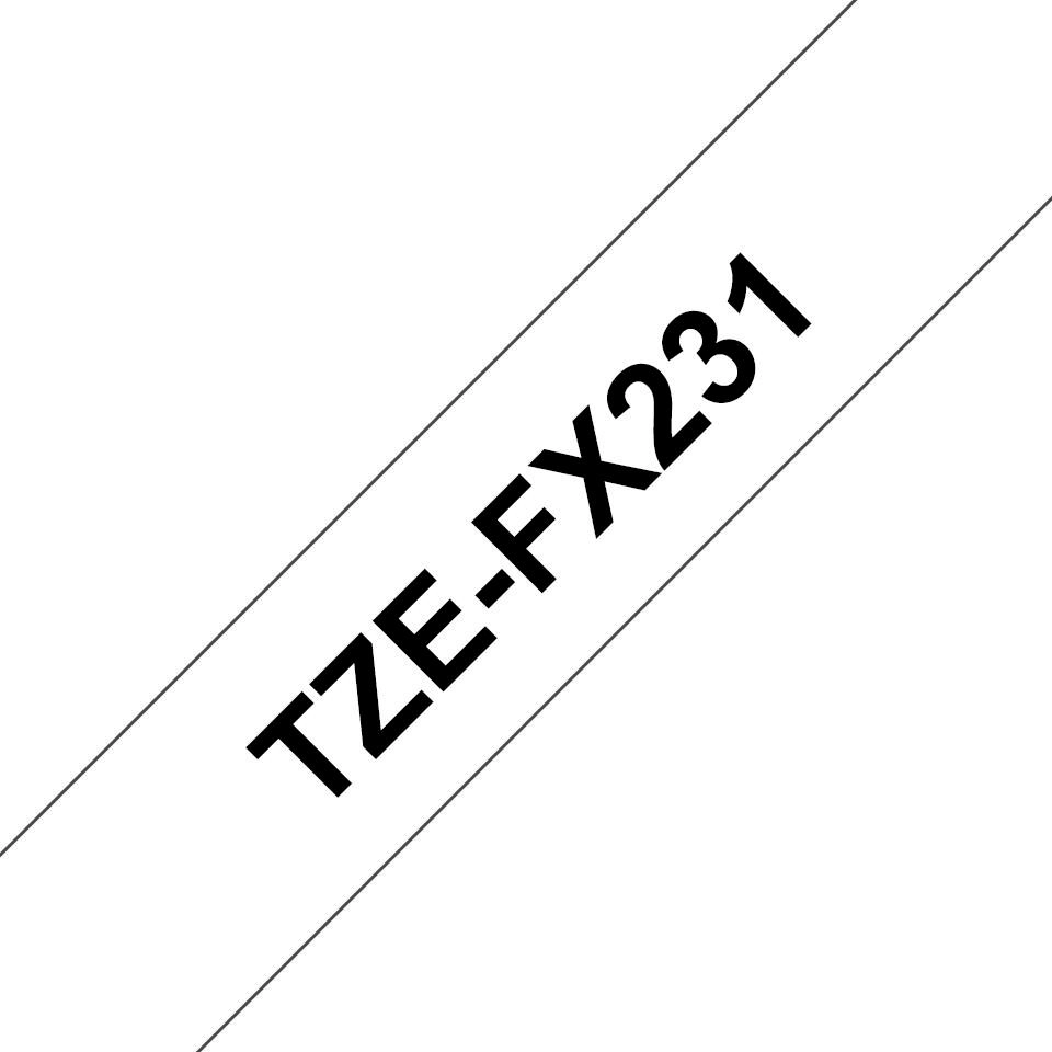 Brother TZE-FX231 label-making tape Black on