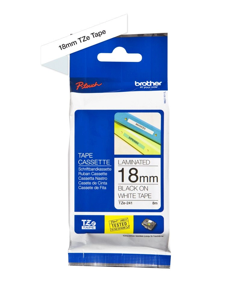 Brother TZE-241 label-making tape Black on