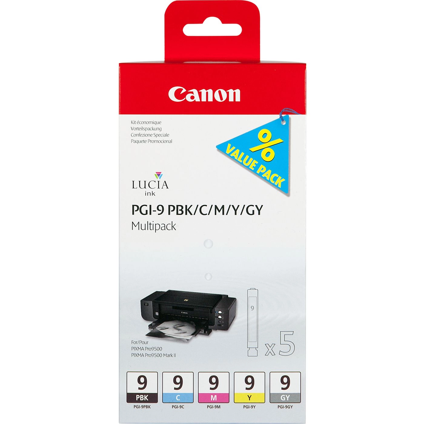 Canon PGI-9 PBK/C/M/Y/GY 5 Ink Cartridge