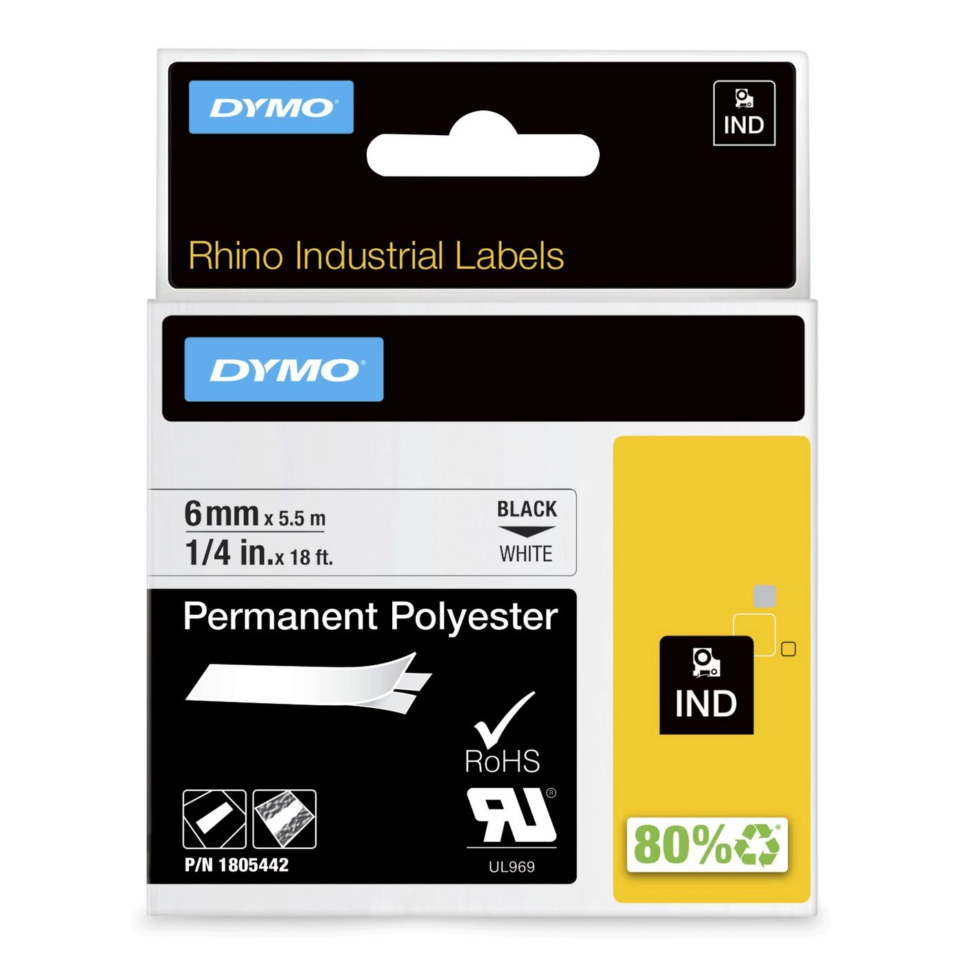DYMO Rhino Industrial Permanent Polyester Labels