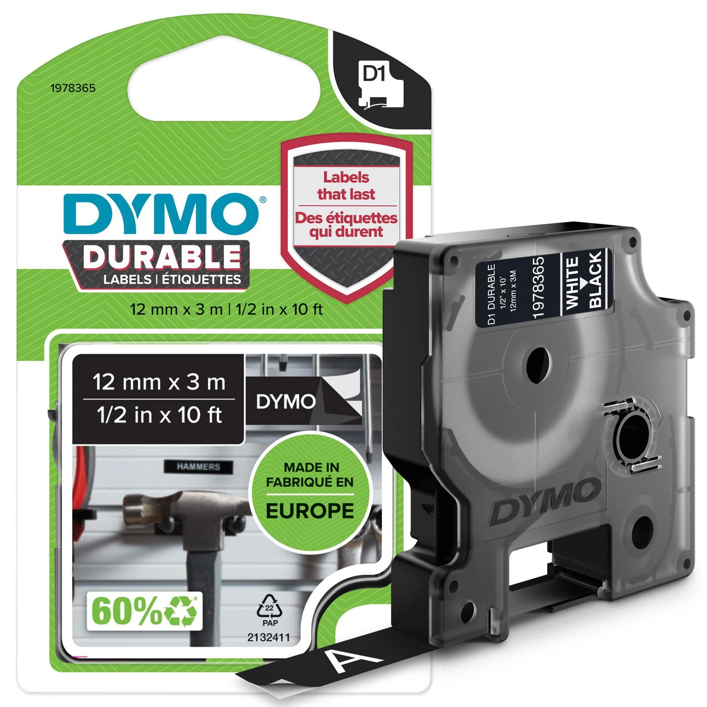 DYMO Authentic D1 Durable Labels  White