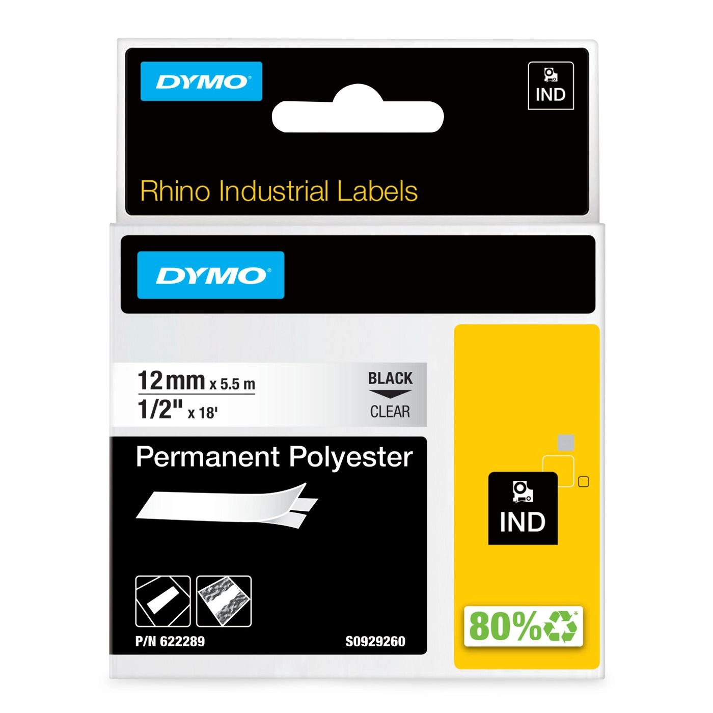 DYMO Rhino Industrial Permanent Polyester Labels