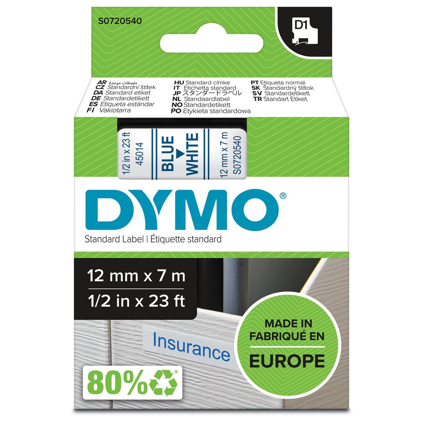 DYMO Authentic D1 Labels  Blue Print