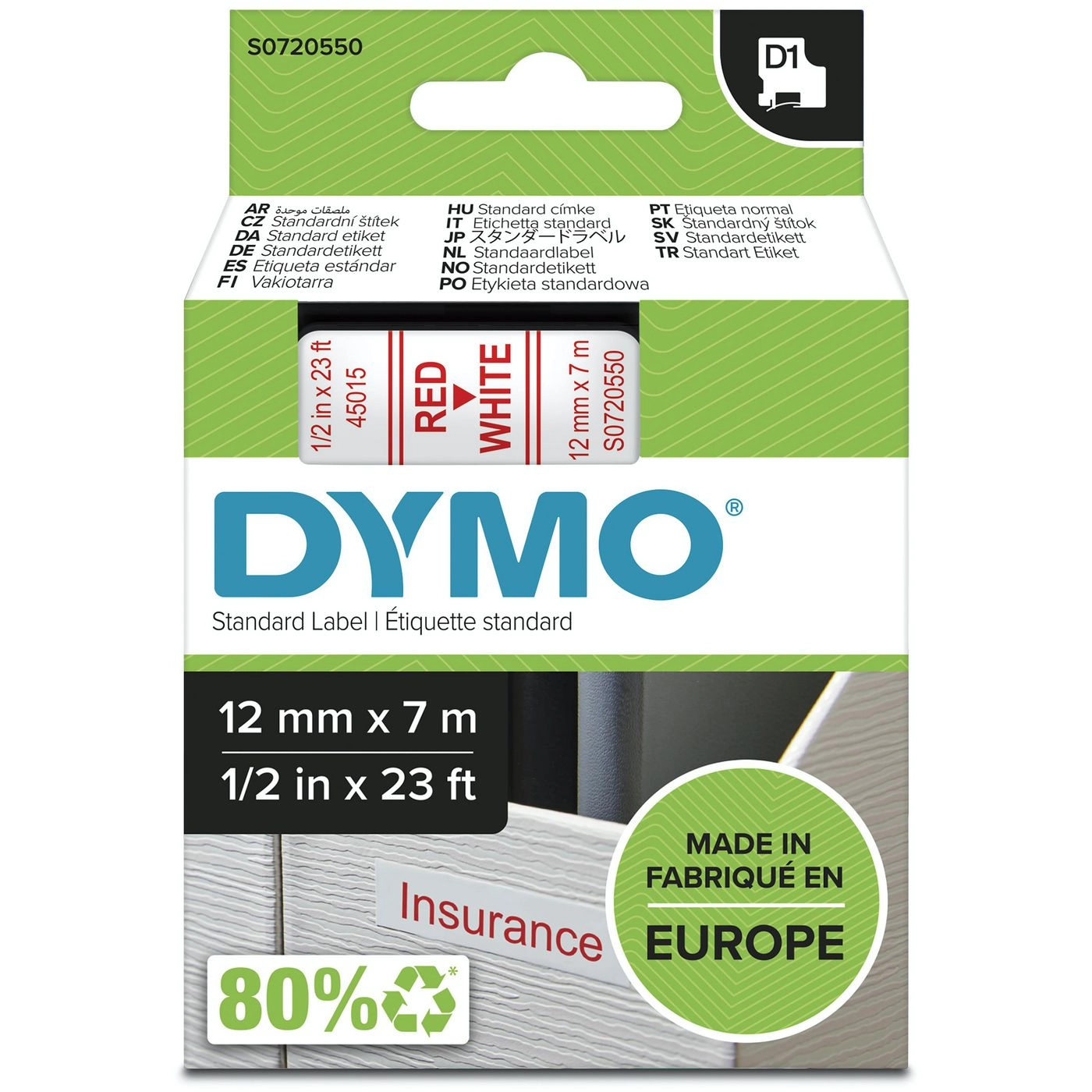 DYMO Authentic D1 Labels  Red Print