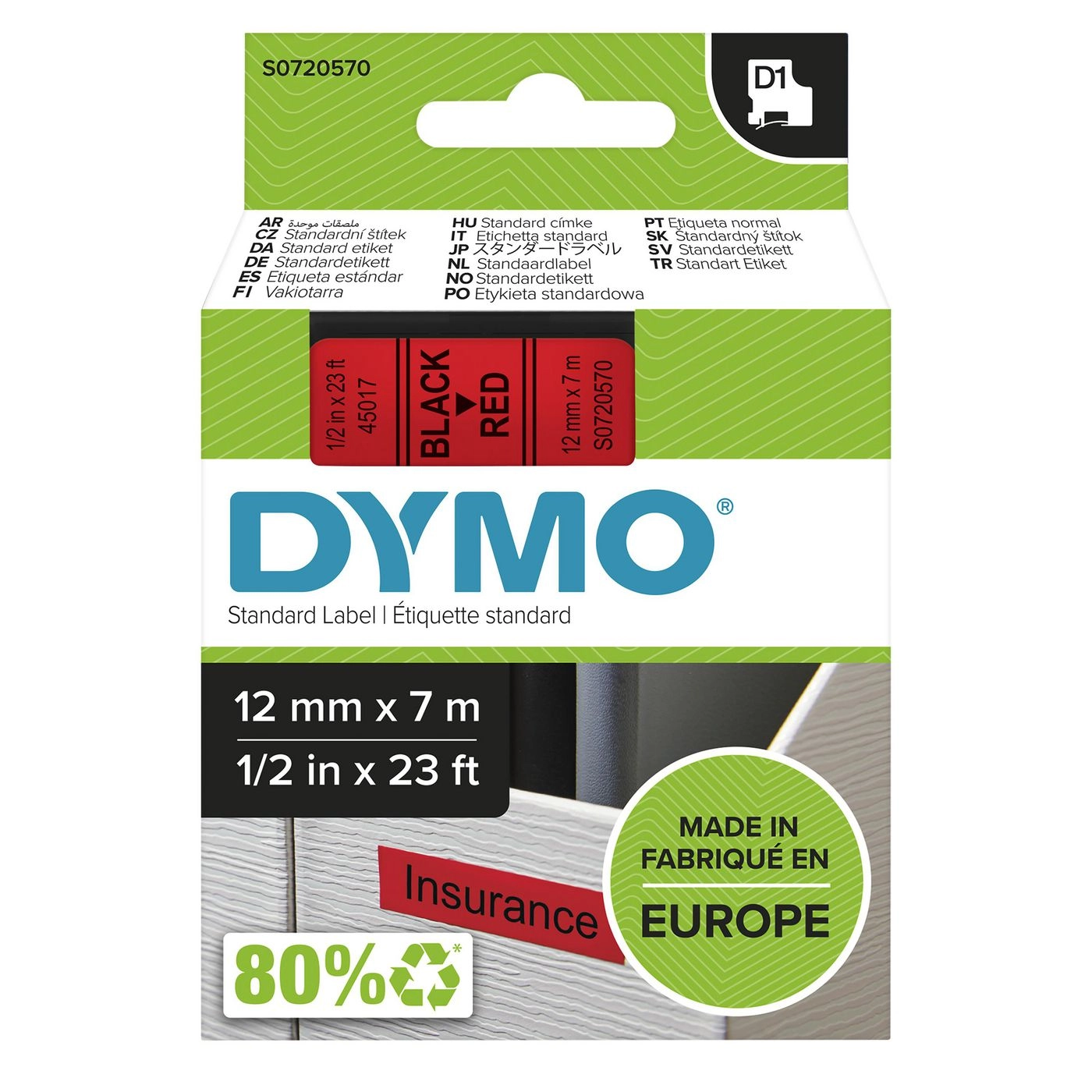 DYMO Authentic D1 Labels  Black Print