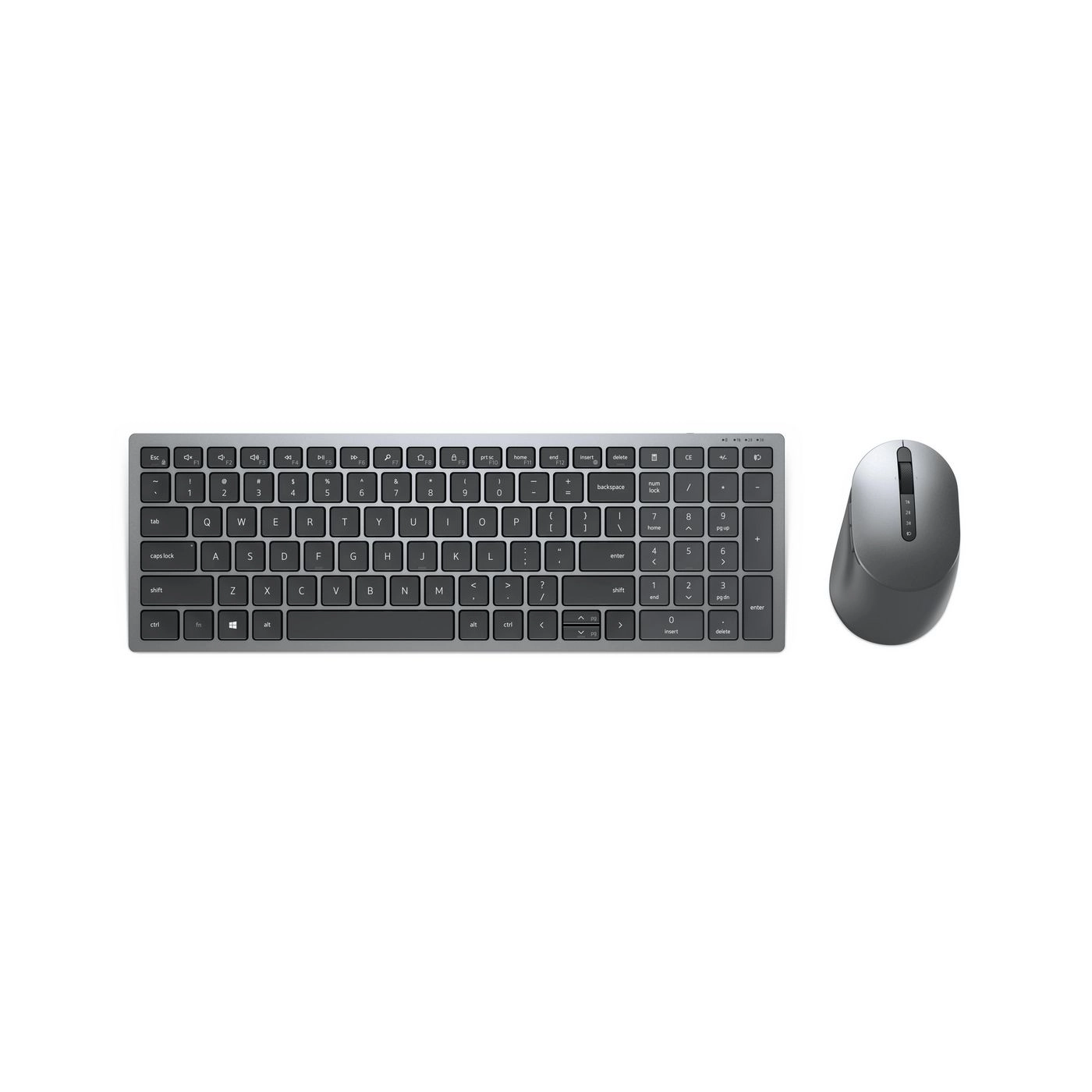 DELL KM7120W tastatūra Pele iekļauta Birojs RF bezvadu sakari + Bluetooth QWERTY US International Pelēks, Titāns