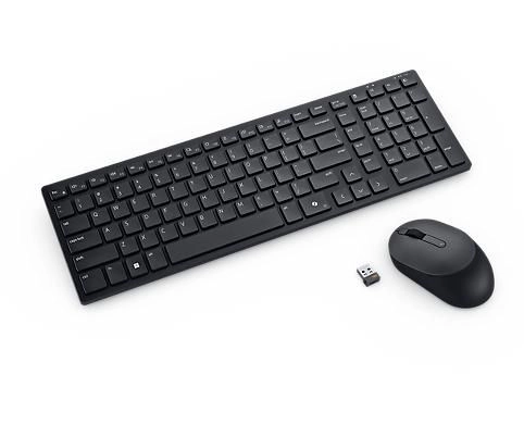 DELL KM555 tastatūra Pele iekļauta Universāls RF bezvadu sakari + Bluetooth QWERTZ Vācu Melns