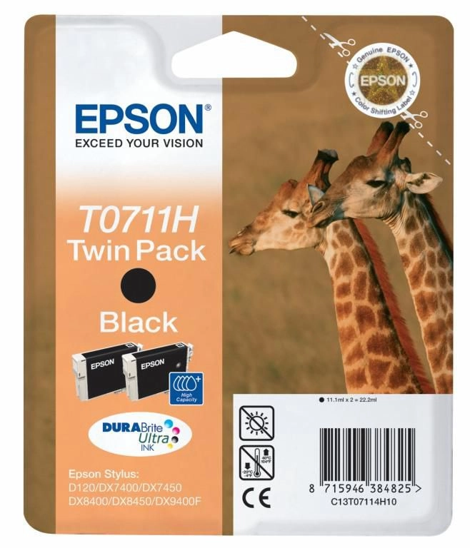 Epson Giraffe Twinpack Black T0711H DURABrite