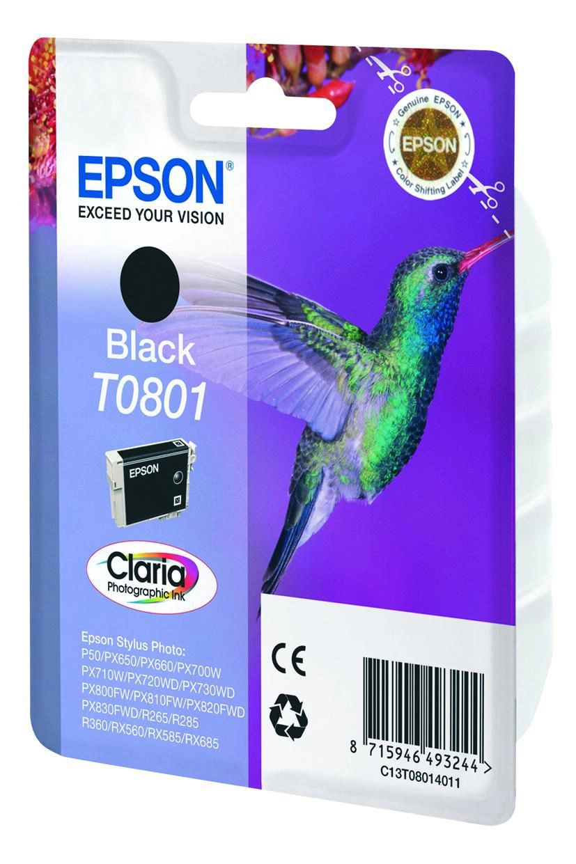 Epson Hummingbird Singlepack Black T0801 Claria