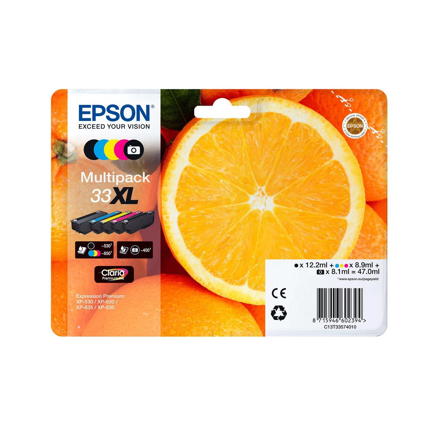 Epson Oranges 33XL Claria Premium Single