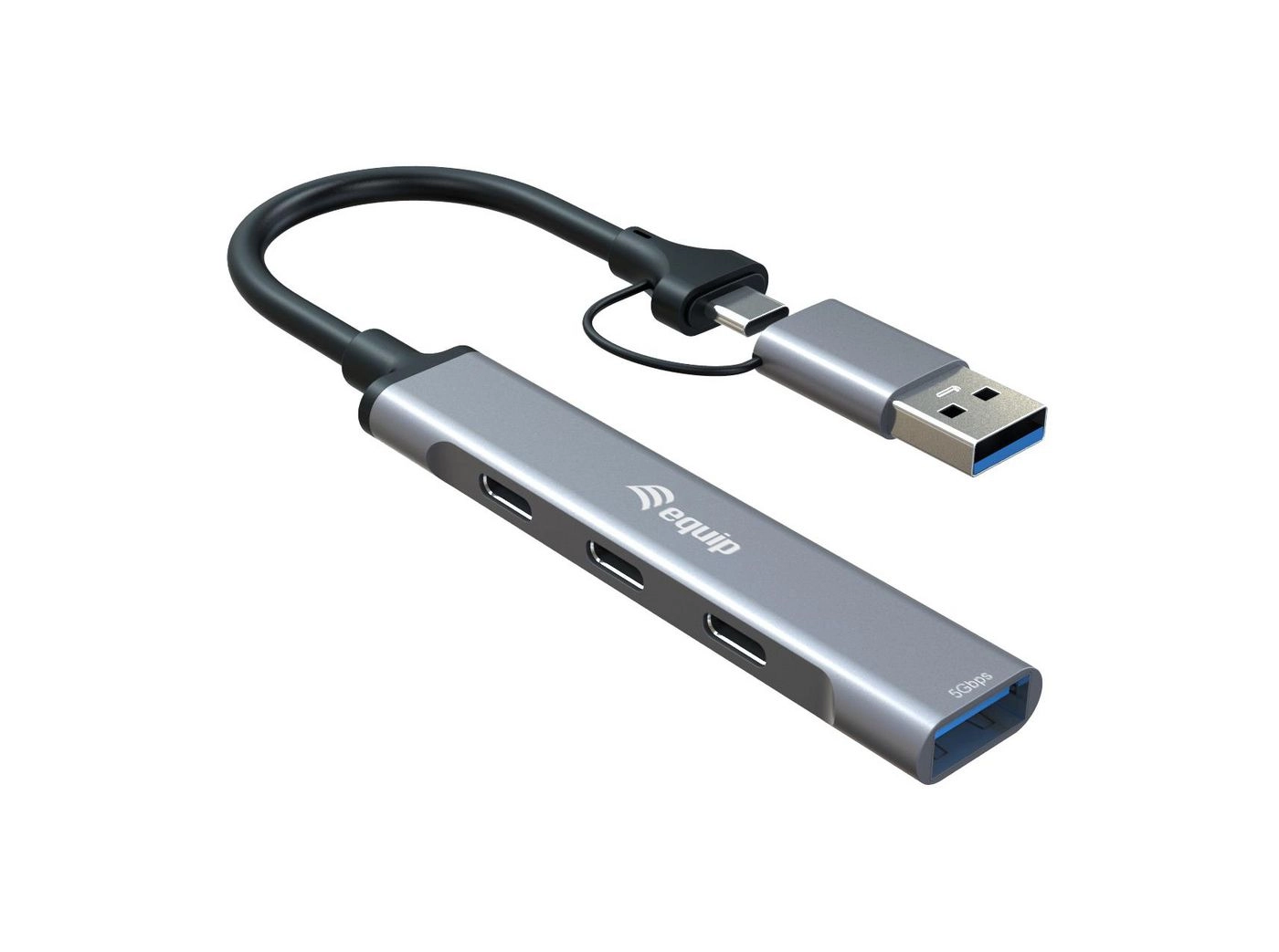 4-Port USB-C3.2-Hub-3xUSB-C/USB-A +USB-A Adapt.10Gbps