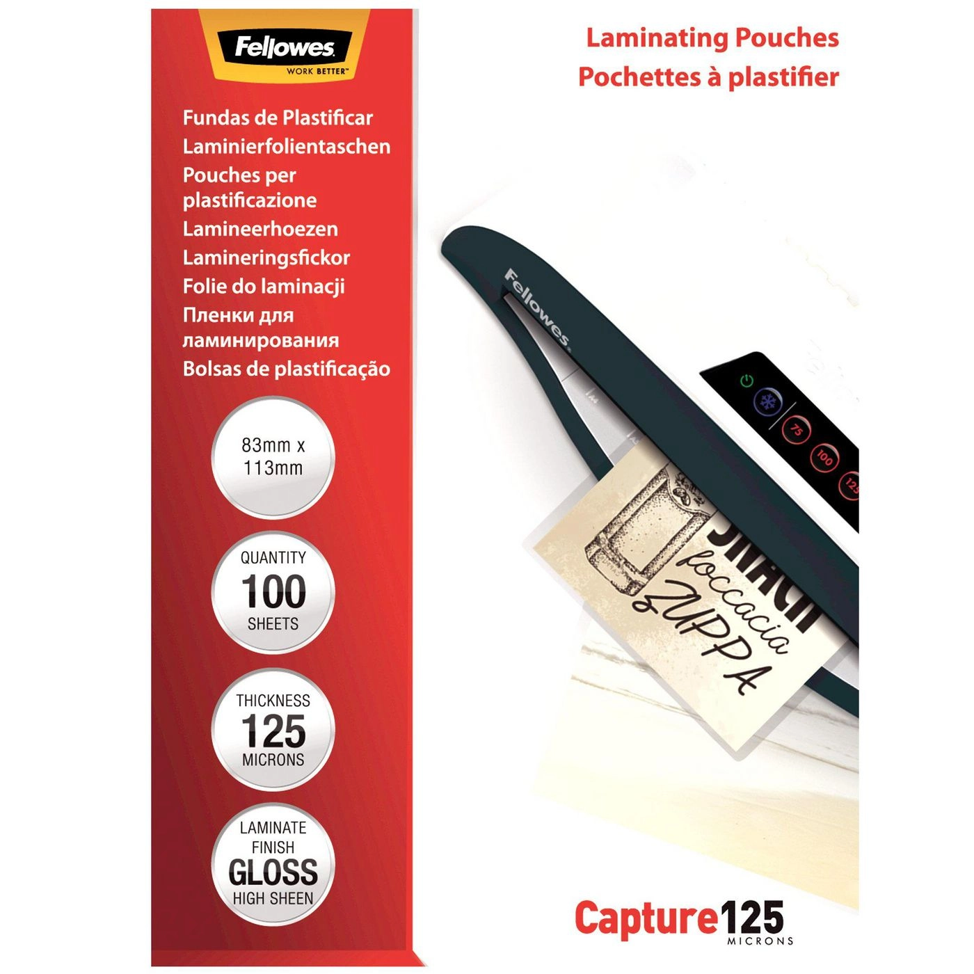 LAMINATOR POUCH GLOSSY CARD/125 100PCS 5307101