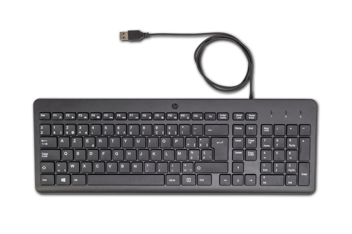 HP 150 Wired Keyboard tastatūra Universāls USB AZERTY Beļģijas Melns