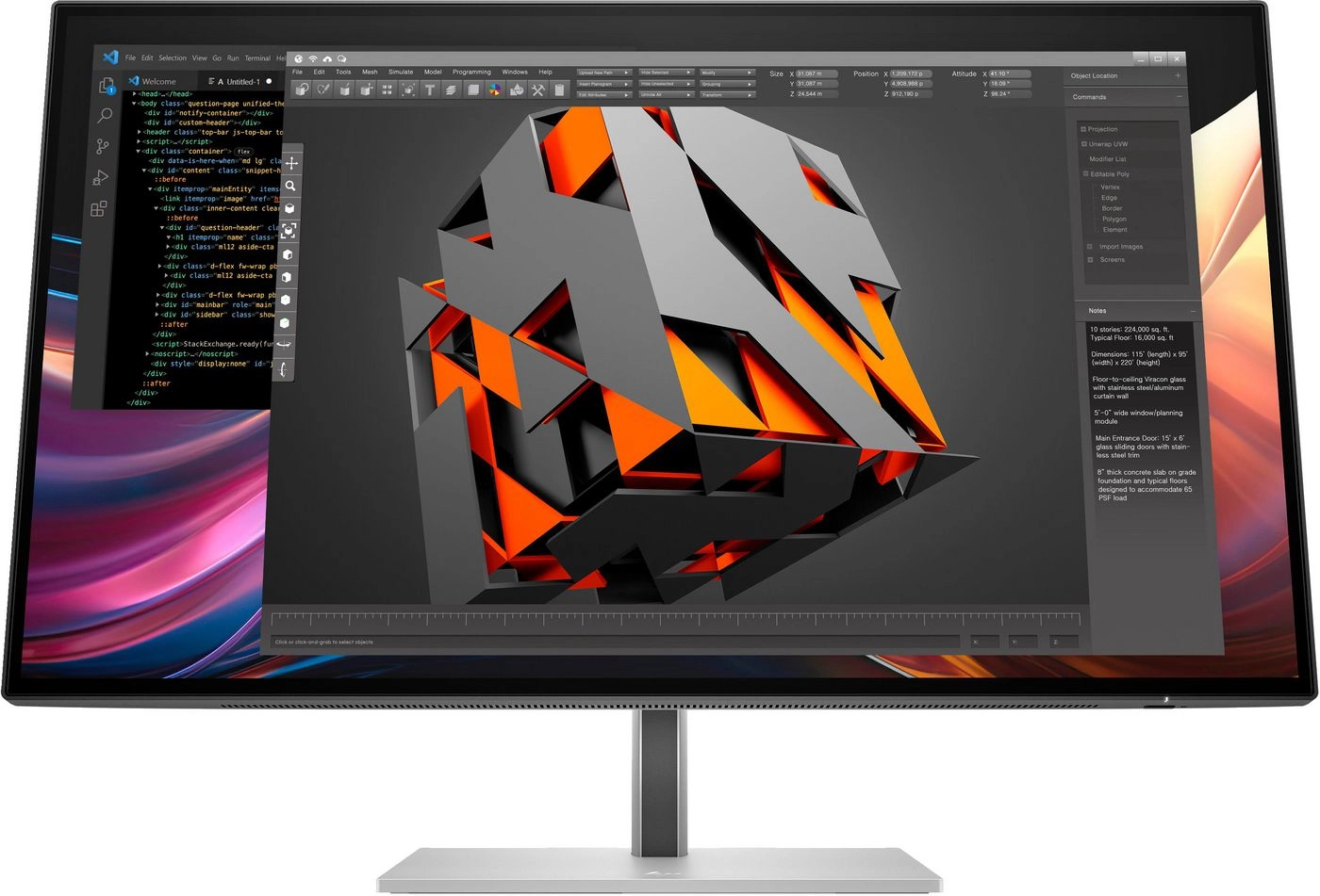 HP Series 7 Pro 27 inch QHD Monitor - 727pq monitori 68,6 cm (27") 2560 x 1440 pikseļi Quad HD LCD