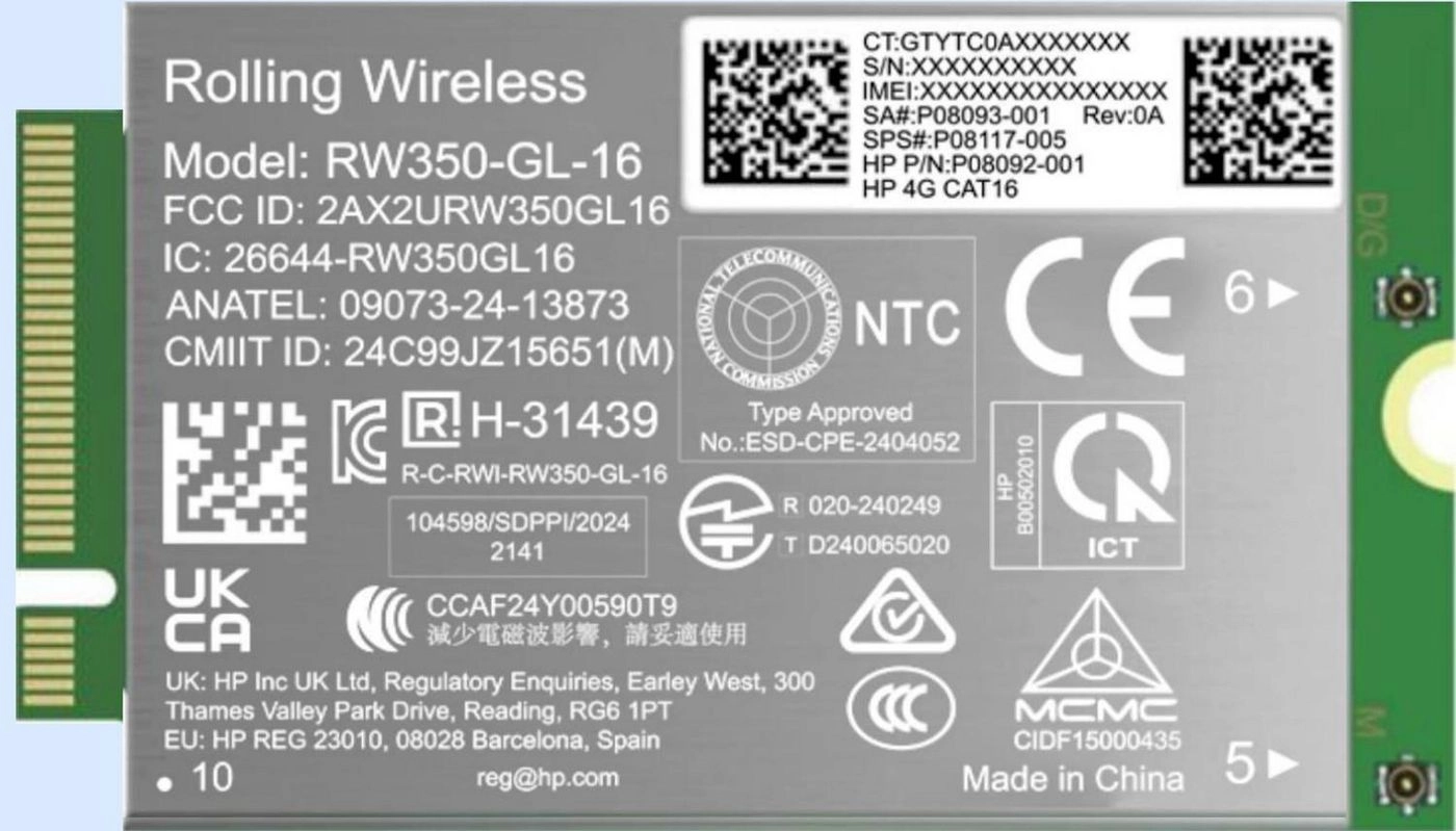 HP 4G LTE-Advanced Pro Cat16 WWAN