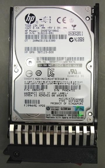 72-GB Hot Plug 6G SAS SFF