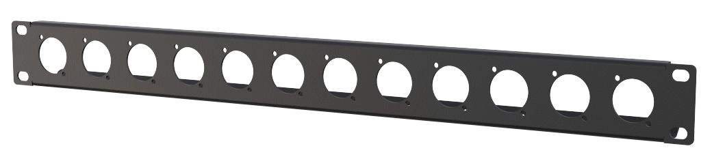 1U rack panel with 12 holes