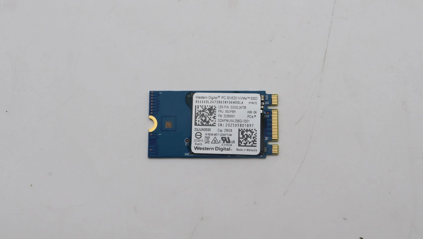 256 GB M.2 PCIe NVMe SSD,