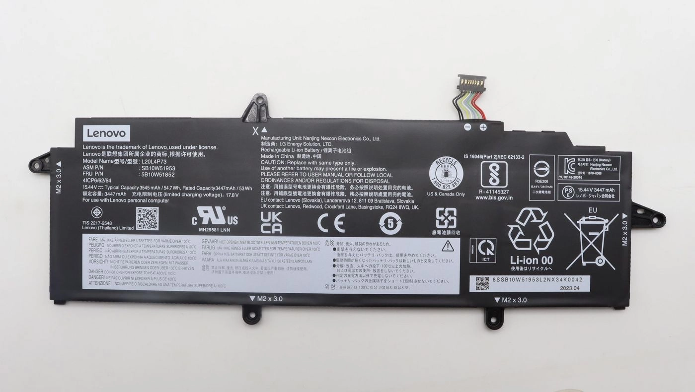 4-cell internal lithium-ion battery  54.7Wh