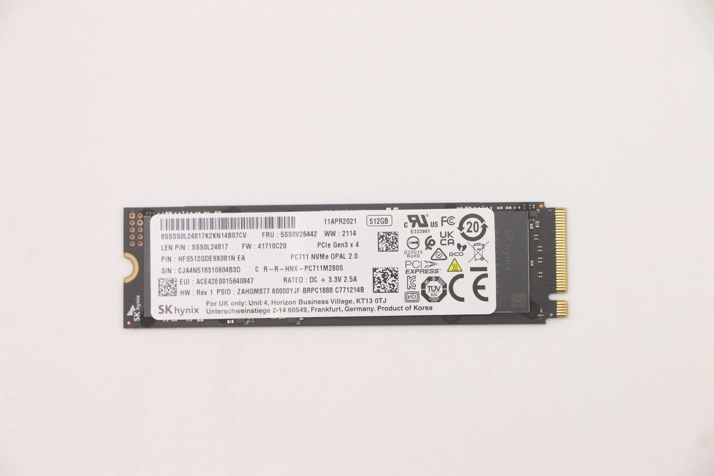 PCIe 3. 0 x 4 SSD