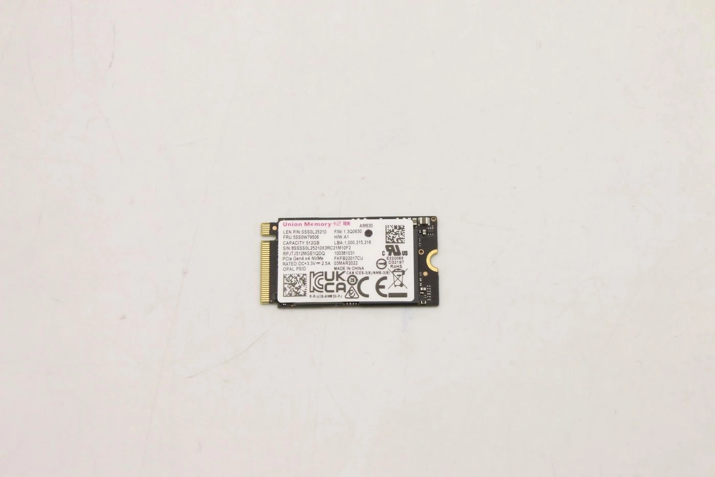 Lenovo laptop memory 512GB M.2
