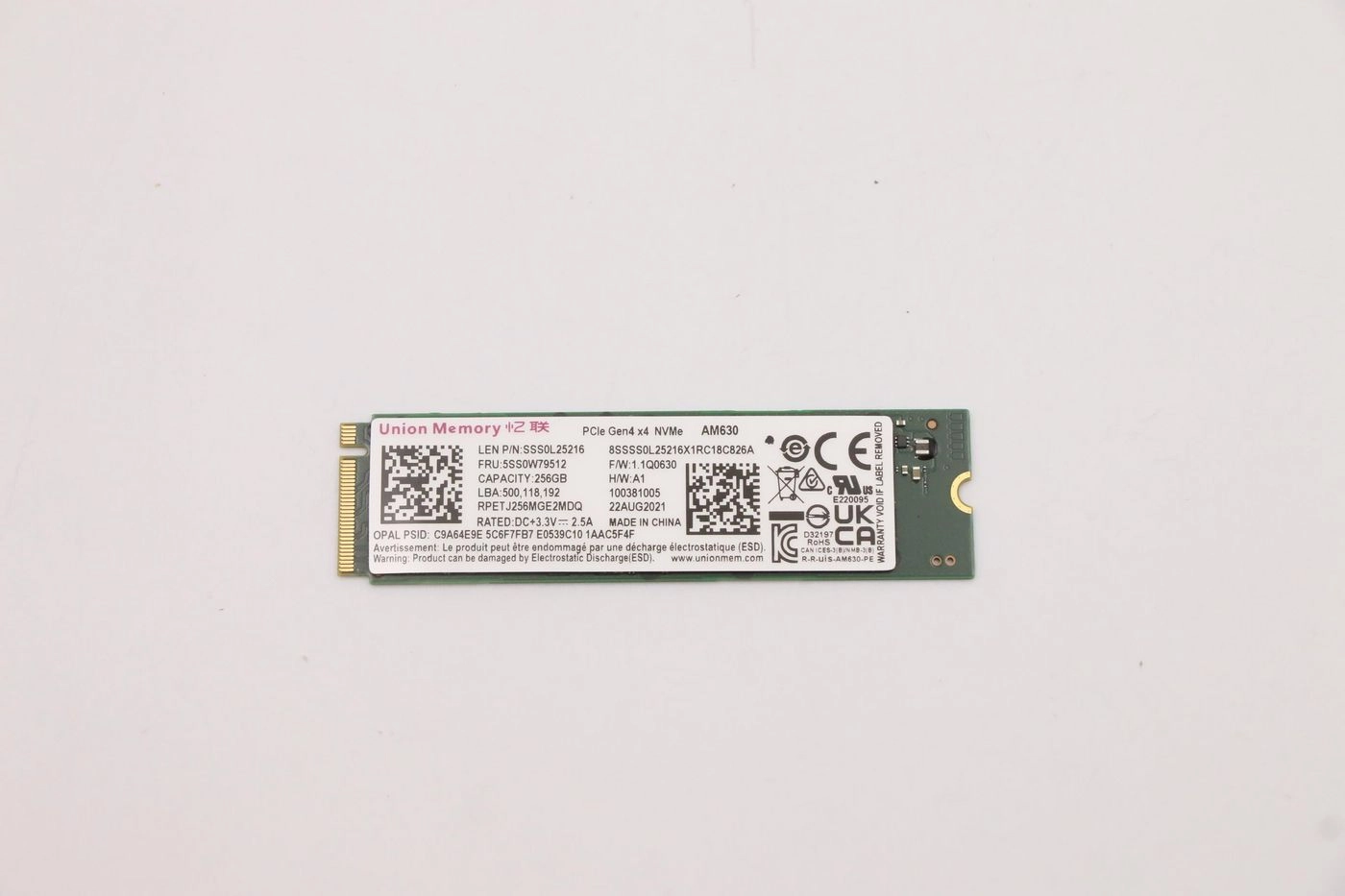 256 GB M.2 2280 PCIe 4.0 NVMe
