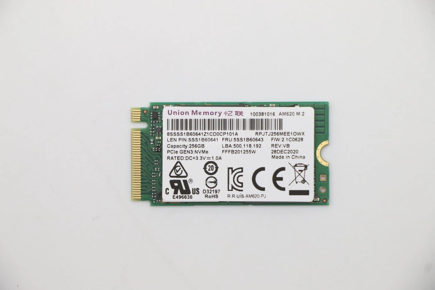 256 GB PCIe 2242 M.2 SSD