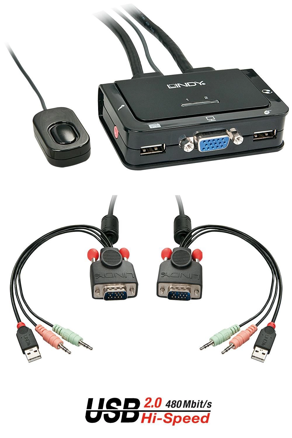 LINDY KVM Switch Compact 2 Port