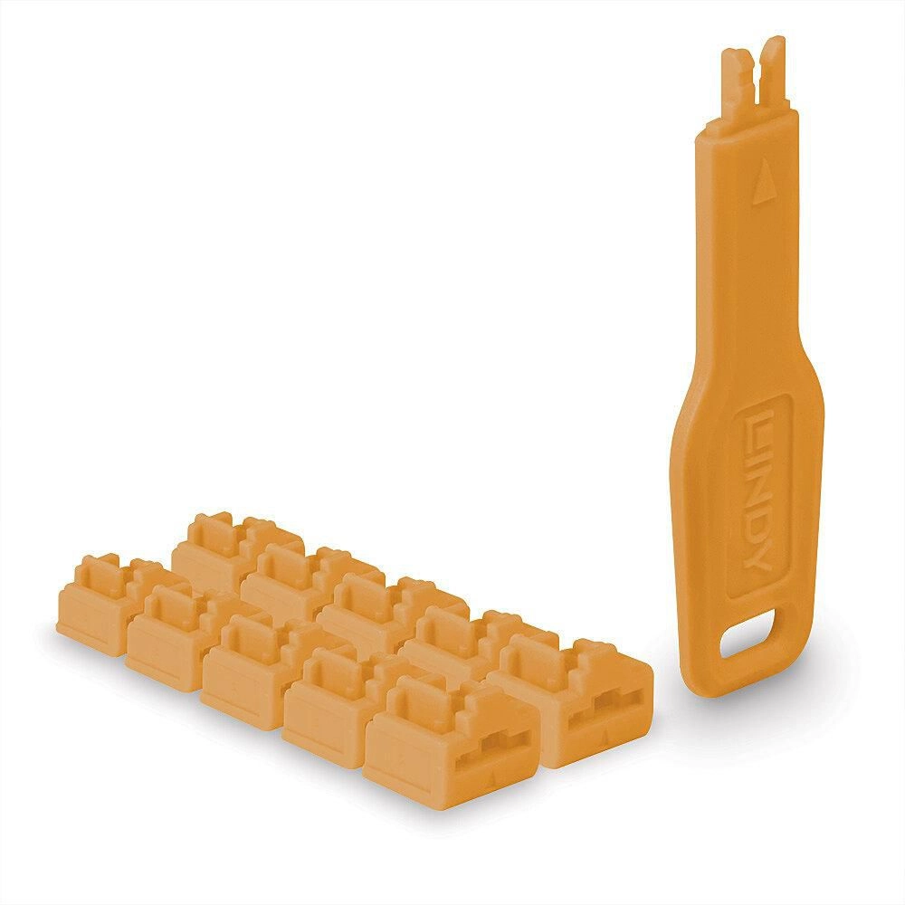 LINDY RJ45 Port Schlösser Orange 10
