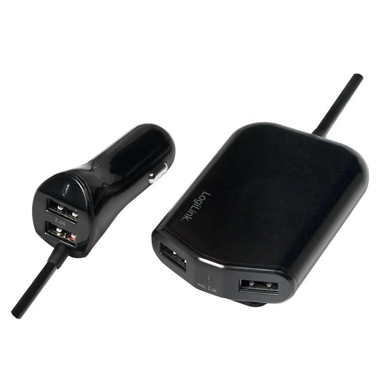 Logilink USB Car Charger  2+2-Port  24W