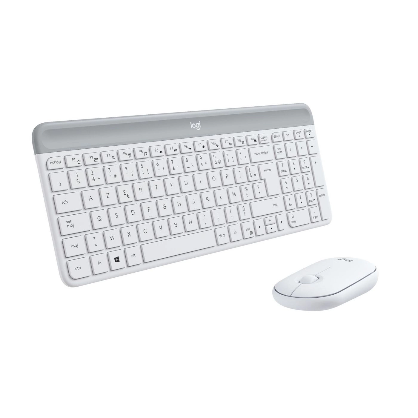 Logitech 920-009191 tastatūra Pele iekļauta Birojs RF Bezvadu AZERTY Franču Balts