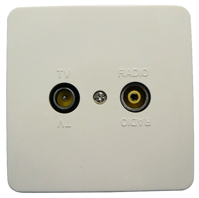 Maximum Wall outlet TV/Radio finish. -