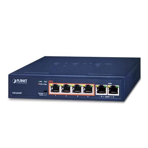 PLANET 4-Port 10/100TX 802.3at PoE