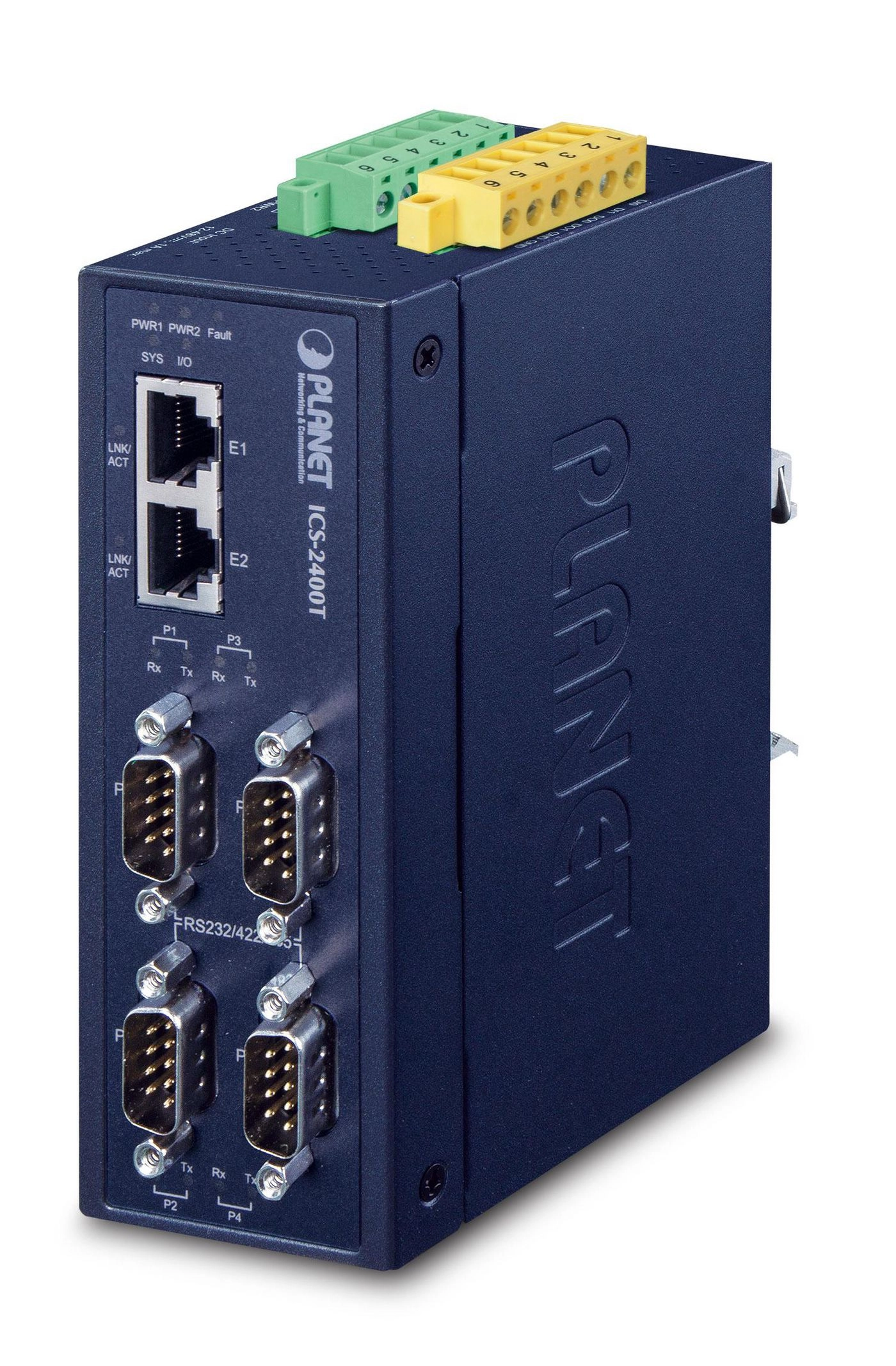 PLANET 4-Port RS232/RS422/RS485 Serial-Ethernet 2x10/100TX ICS-2400T