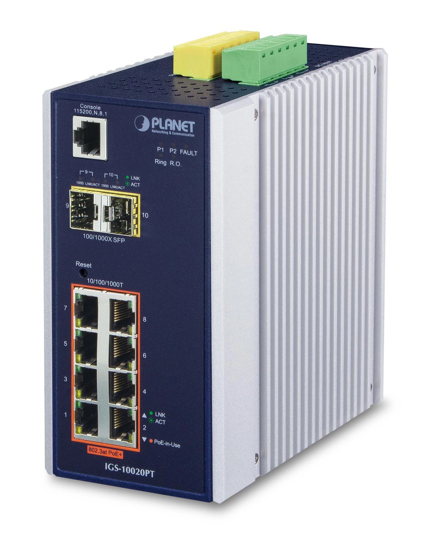 PLANET Industrial 8-Port 10/100/1000T 802.3af