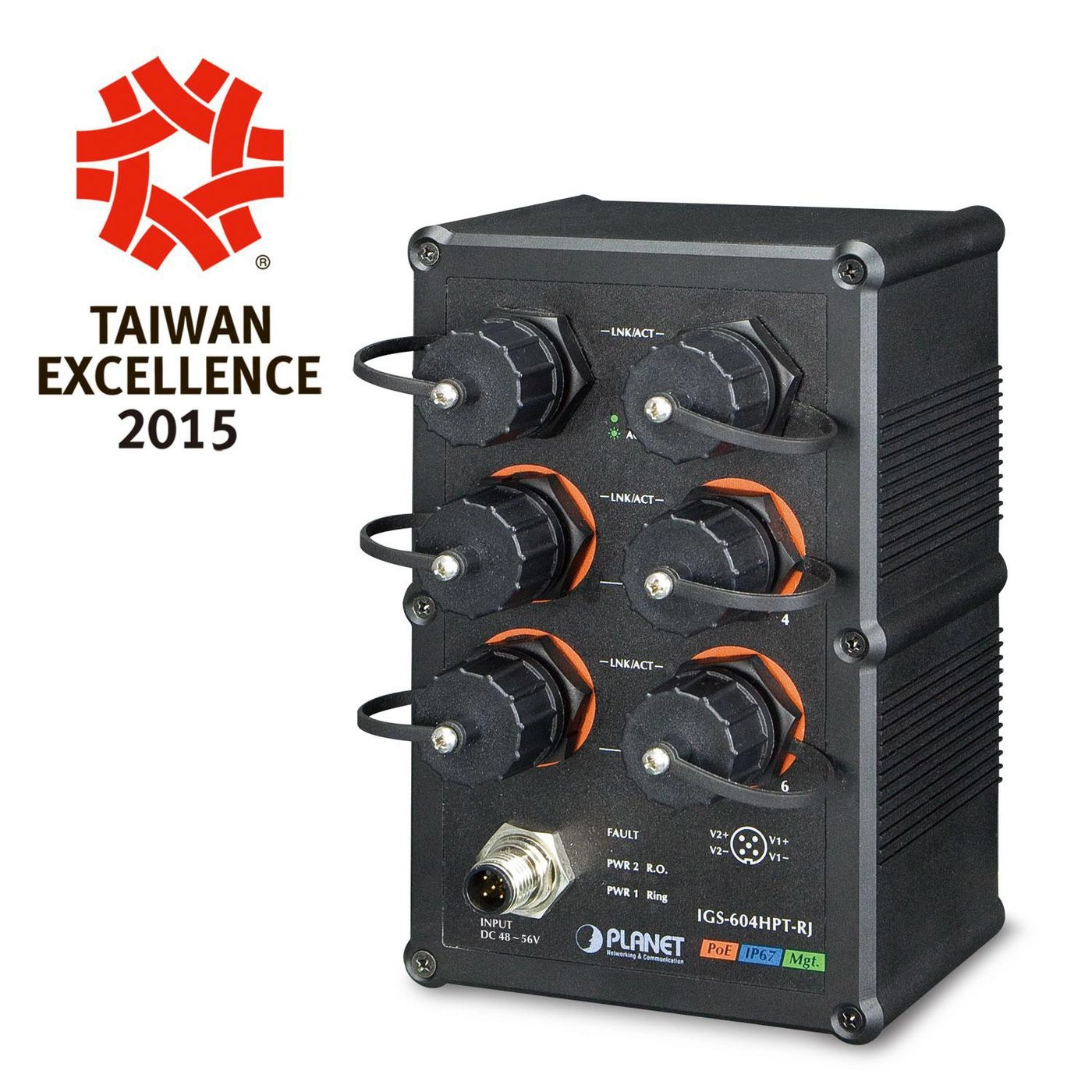 PLANET Industrial IP67 Rated 4-Port 10/100/1000T