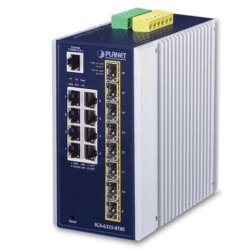 PLANET IP30 Industrial L3 8-Port Gigabit