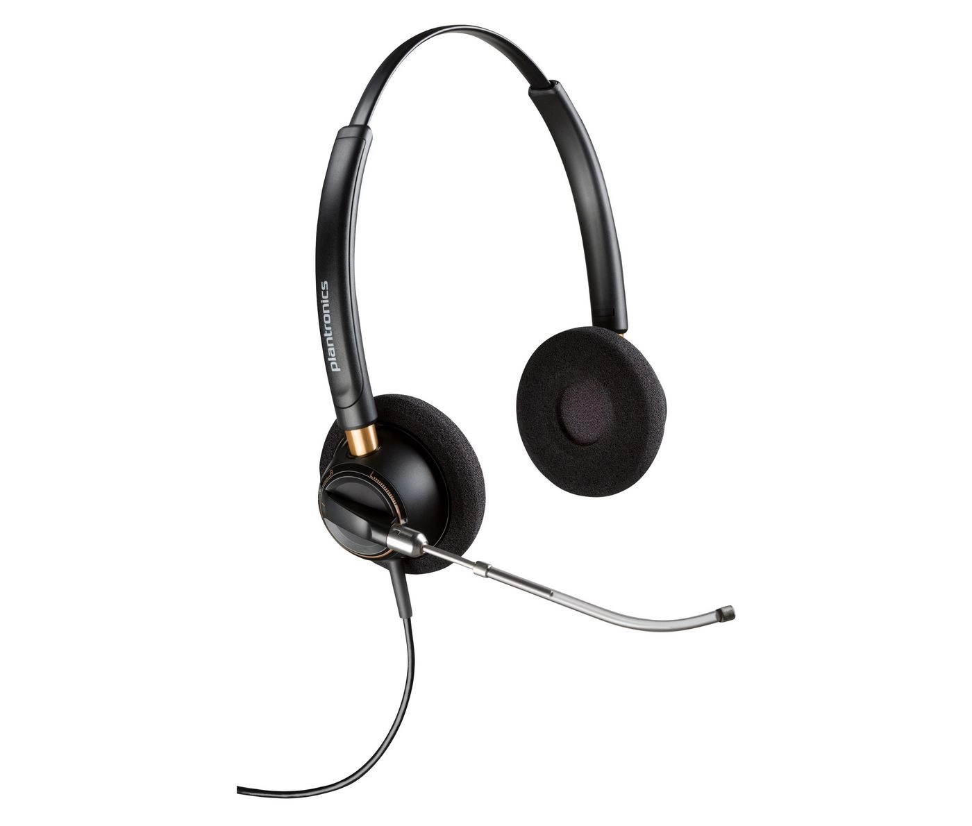 HP Poly EncorePro 520V binaurālais galvas tālrunis VoiceTube +ātrā atvienošana