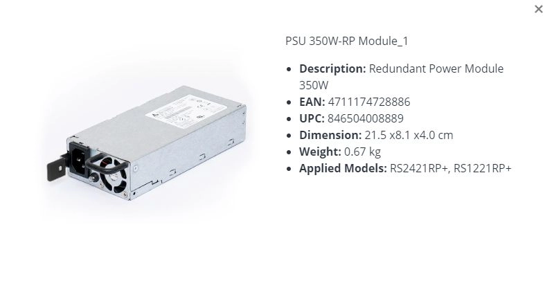 Synology Netzteil 350W PSU 350W-RP Module_1