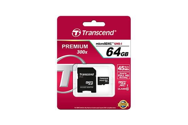 Transcend microSDXC/SDHC Class 10 64GB with