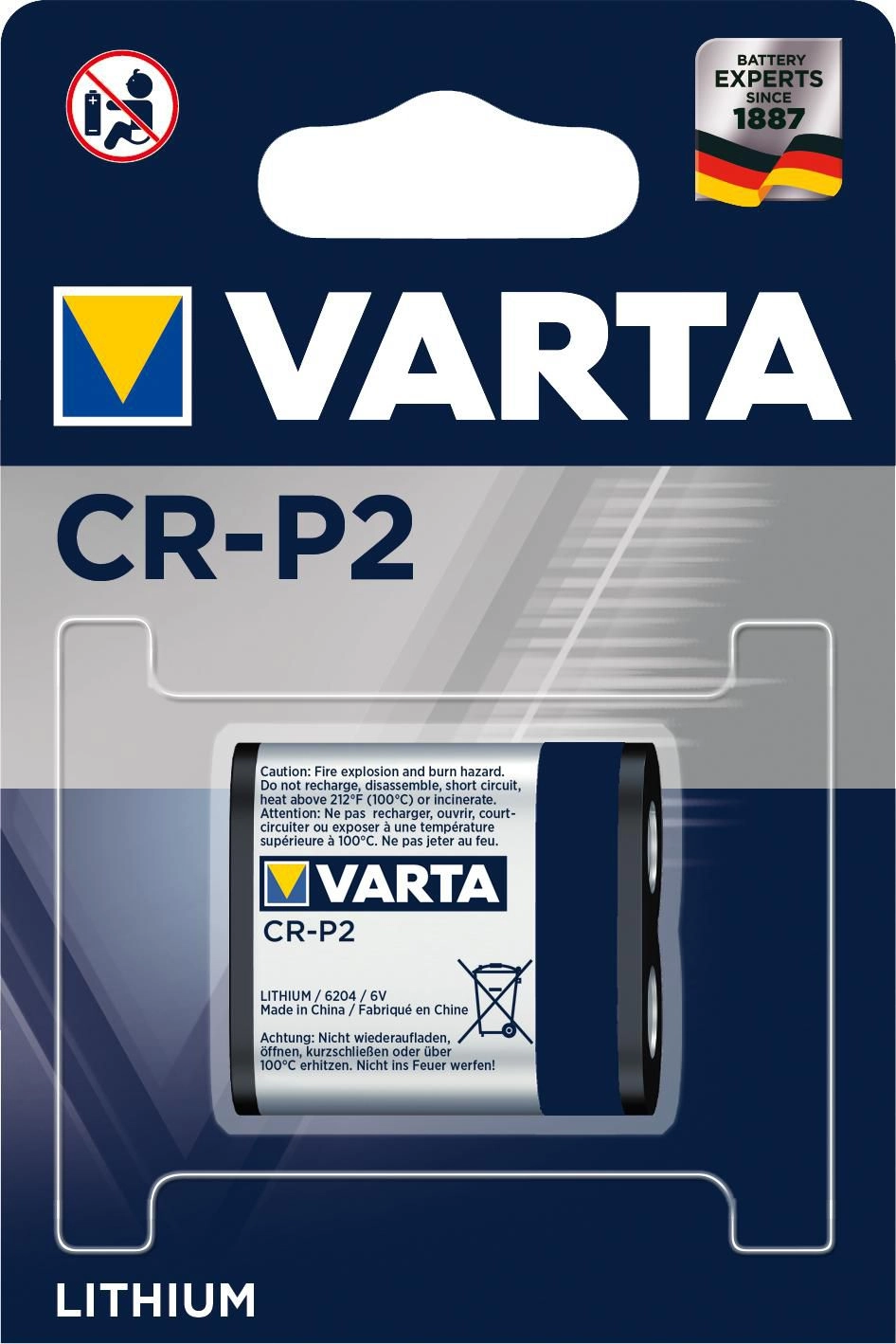 Varta Lithium 6V CR-P2 1450mAh baterija