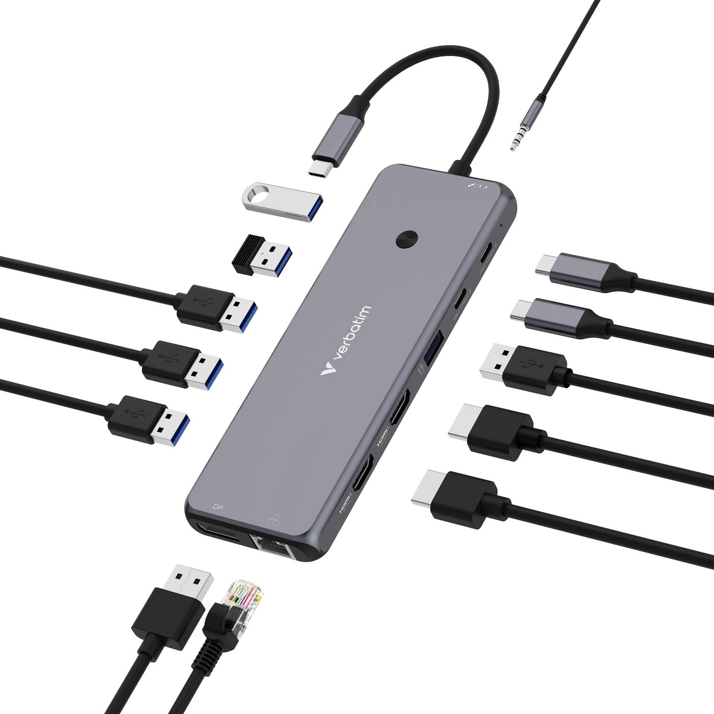 Verbatim Adapter Hub USB-C - 2xHDMI/DP/