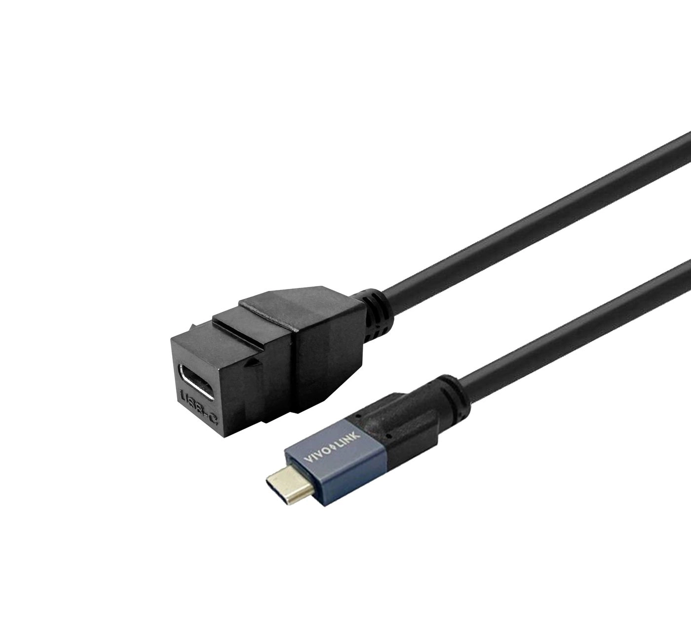 VivoLink Keystone Black USB-C female to