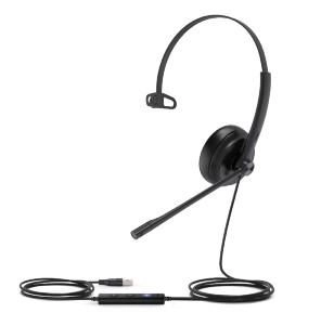 Yealink UH34 SE Mono UC USB-A austiņas Vadu galvas saite Zvani/mūzika USB Type-A melns