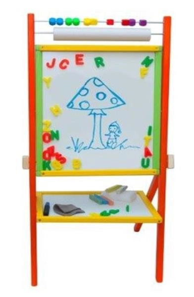 TABLICA STOJĄCA MAGNETYCZNO-KREDOWA AKCESORIA 90CM KOLOROWA